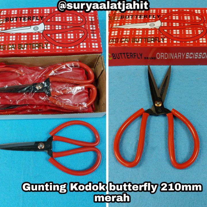 

↕Best Produk← Gunting Kodok Butterfly 210mm gg merah lapis plastik =rp.14.750/pcs K55 ✴