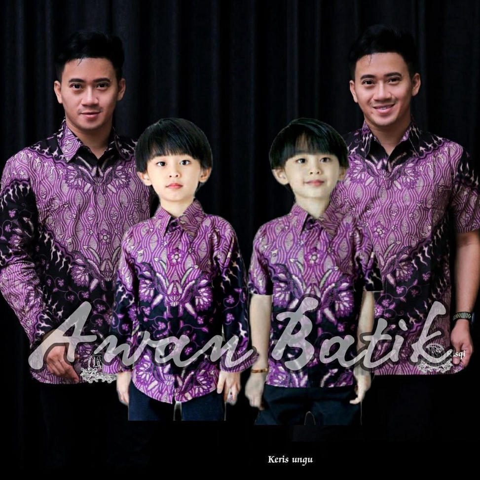 GROSIR TERBARU Couple sweet || couple batik ayah dan anak cowok BATIK lilac Batik Ungu ?