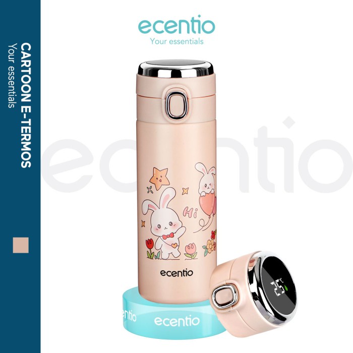 Ecentio Diy Kartun Botol Minum Tumbler Minum Termos Termos Air Panas