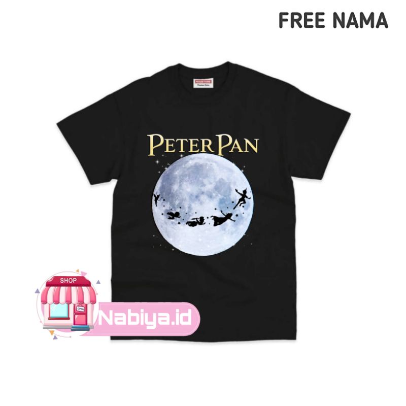 BAJU ANAK KAOS ATASAN ANAK COSTUME GAMBAR PETERPAN DI BULAN BAHAN PREMIUM FREE NAMA