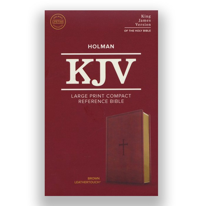 KJV LARGE PRINT COMPACT REFERENCE BIBLE, BROWN LEATHERTOUCH IMITATION