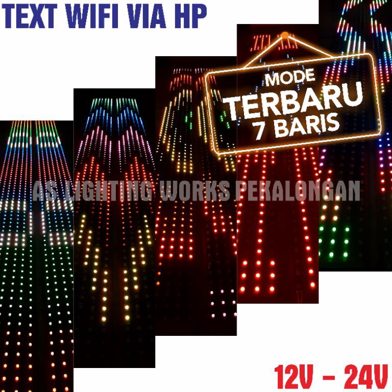 On Sale Led Variasi Kaca Strobo 7 Baris Wave TEXT WIFI Black PCB 12V/24V Mobil Truk Bus ZG8