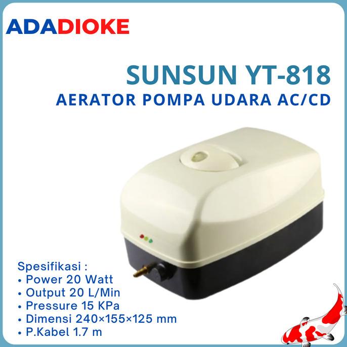 %$%$%$%$] SUNSUN YT 818/828/838/848/858/868/878/898 AERATOR ACDC KOLAM IKAN