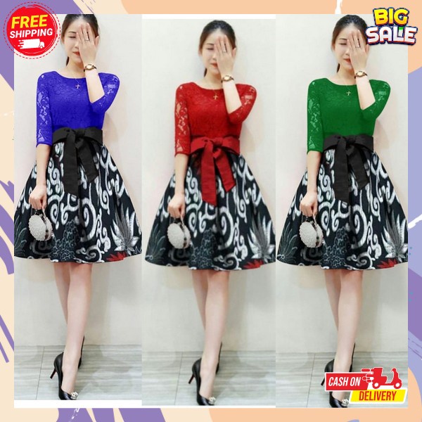 Rok Bstik Terlaris Bju Kantor Waita Sragam Natal Wanta Modern Deres Batil Kualitas Terbaik Dress Bat