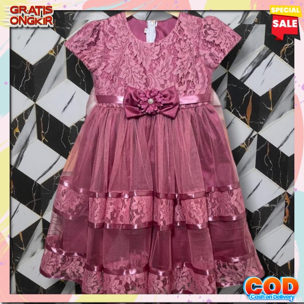 Dress Jessy Kid 3/5 Tahun / Dress Brokat Anak Perempuan / Dress Pesta / Dress Kondangan / Gaun Broka