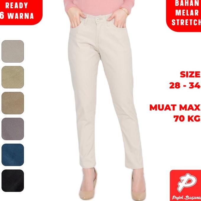 Pojok Busana Celana Panjang Chino Wanita Zipper Elizabeth Jordan