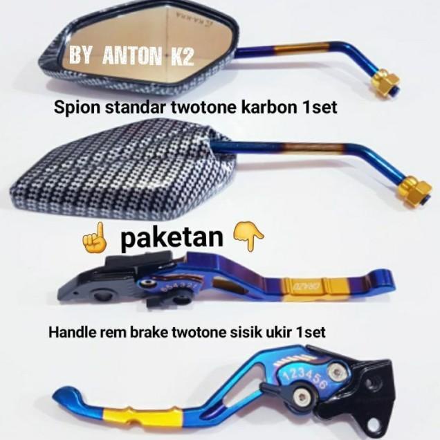 Handle Rem Paket Kaca Spion Carbon Variasi Motor Mio Gt/Mio S/Mio M3