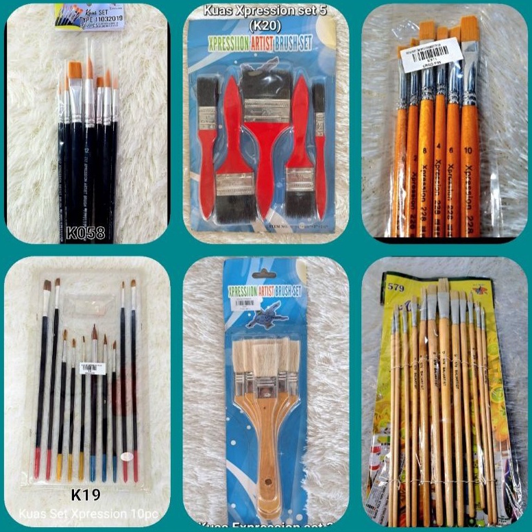 

[PROMO 6BDA] Kuas Xpression set utk Cat Minyak/Cat Acrylic/Cat Air Set With Discount