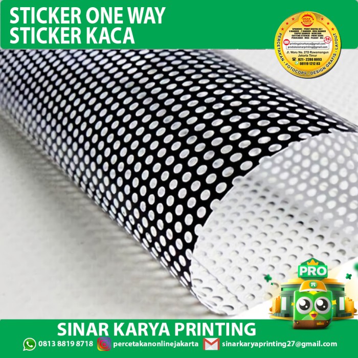 Terlaris Cetak Sticker One Way Vision Sticker Kaca Meteran