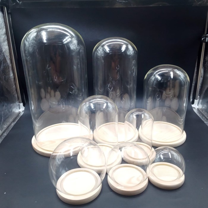 Terlaris Glass Dome Kaca /Dekorasi Bunga Kering Kubah