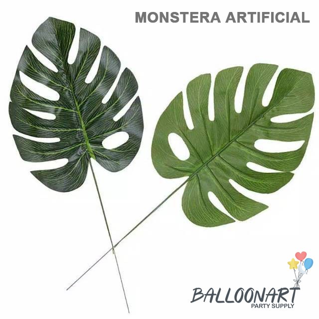 [Plastik] Artificial Monstera Leaves/Daun Monstera Palsu/Daun Plastik [Mini]