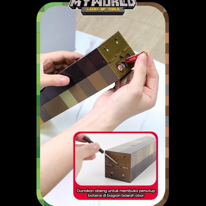 Light Up Minecraft Torch 28Cm High Brightness Led Minecraft Torch