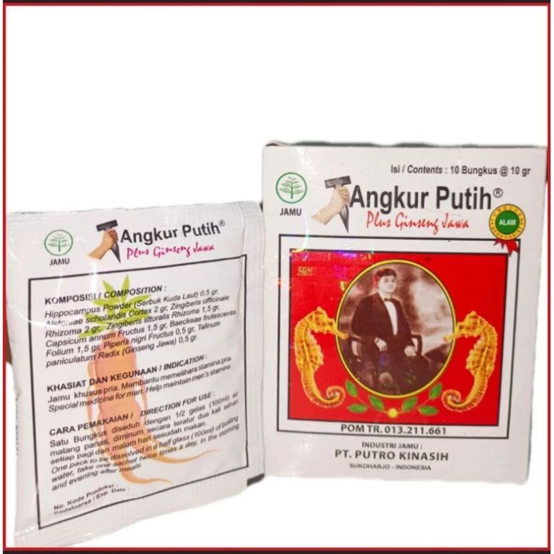 

jamu tangkur putih plus ginseng jawa 10 shaset