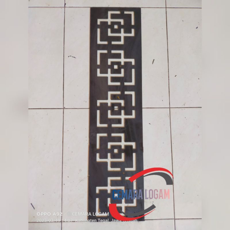 plasma cutting plat BESI 60x20cm tebal 1,5mm pintu pagar besi