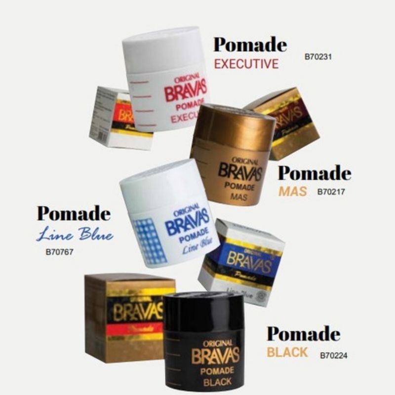 ❤ MiMarket ❤ BRAVAS Pomade Brilliantine Minyak Rambut Line Blue Executive / Mas / Black 80g Brasov