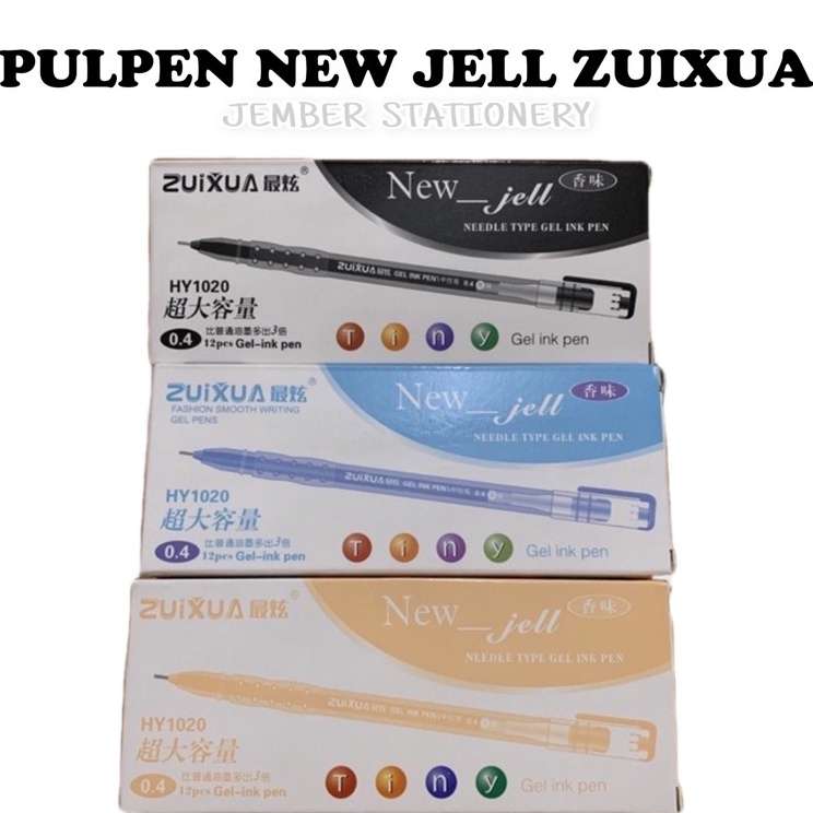 

XDLB2544 (12pcs) Bolpen New Jell Hitam Biru Merah / gel ink pen zuixua apple