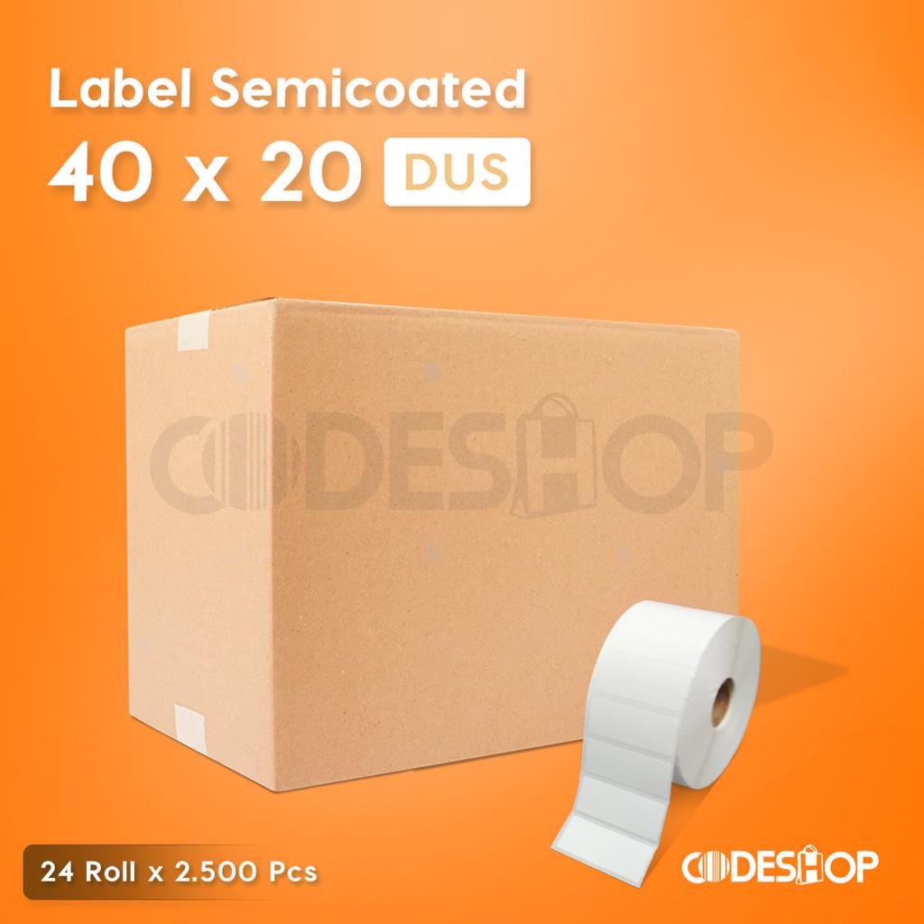 

1 Dus 24 Roll Label Barcode 40 x 20 Semicoated 40x20mm 2500 Pcs