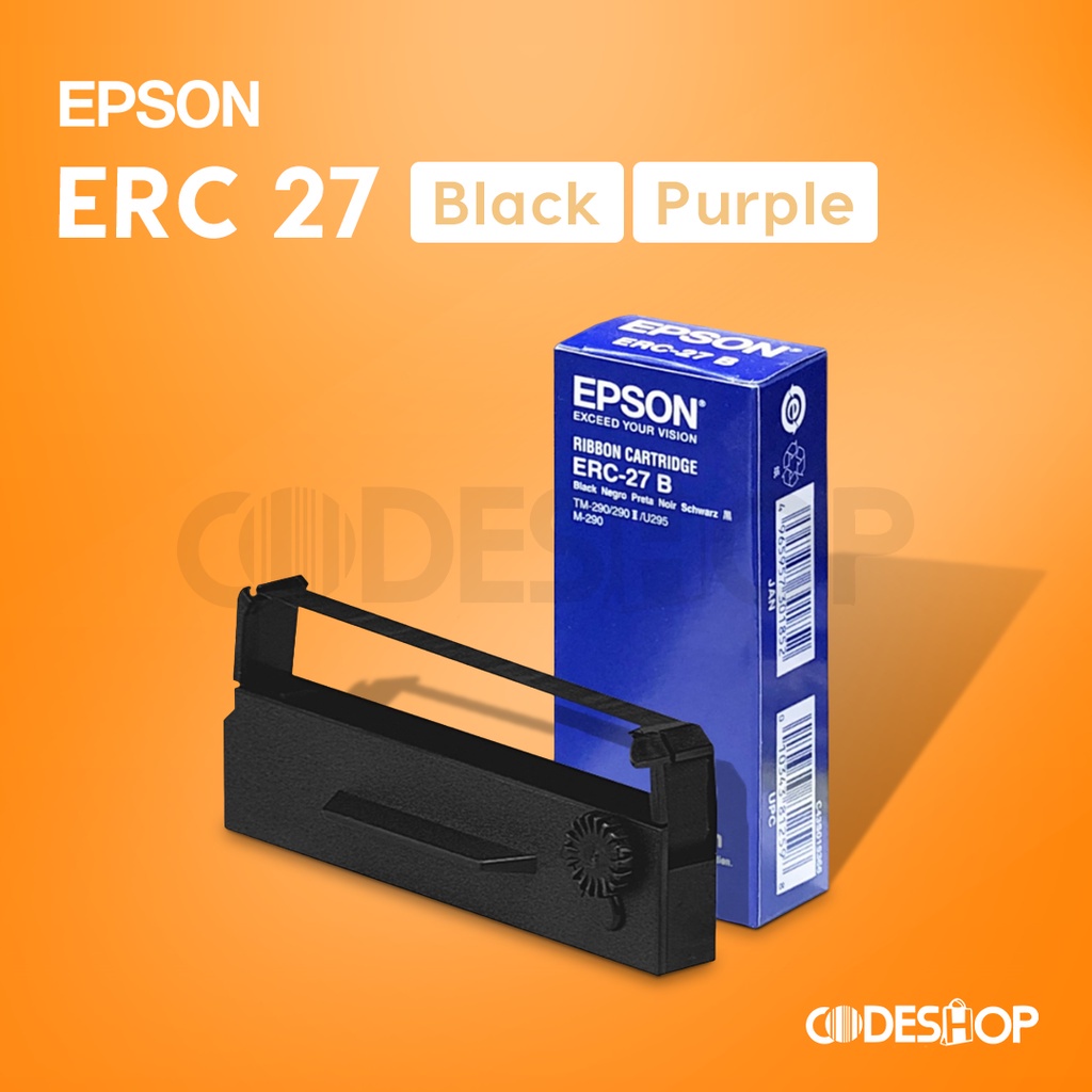 TINTA PRINTER EPSON TMU-295 ERC 27 UNGU / HITAM ORIGINAL