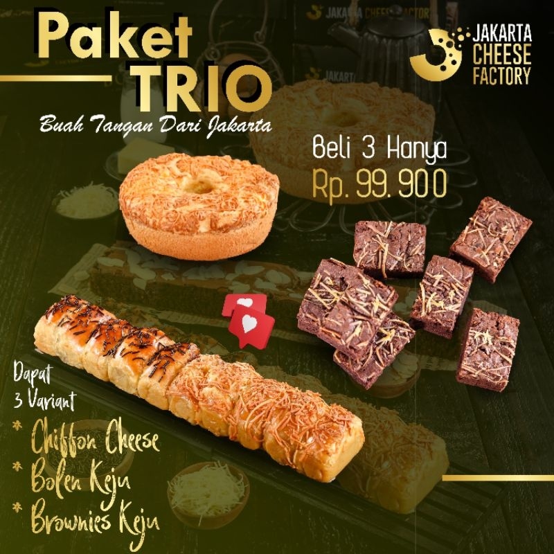 

Paket Trio Oleh Oleh Jakarta By Jakarta Cheese Factory