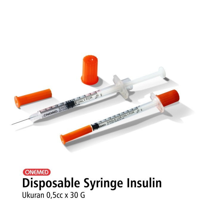 ONEMED - Syringe Insulin 0.5 cc 100U 30G / Spuit 0.5 ml - BOX