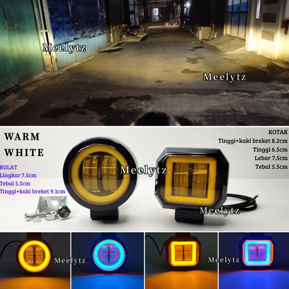 Lampu Tembak Sorot Warm White Cree Cwl 4D Lensa 2Mata Bulat Kotak