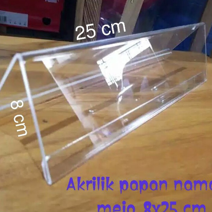 

(♡-JNQ❦> AKRILIK NAME PLAT TAG PAPAN NAMA MEJA 8X25 CM - siap.dikirim.!!