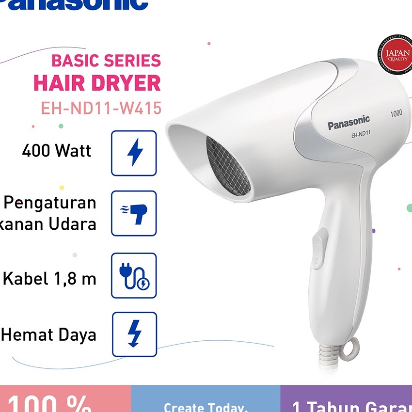(✉-9KD✪> Panasonic EH-ND11-W415 Hair Dryer Basic Series [400 W] - White / laangsung.kirim..