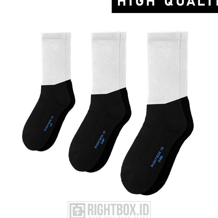 [DQR/] Rightbox, Kaos Kaki Sekolah Rightbox, Full RIB, SD SMP SMA - banyak diiminati.