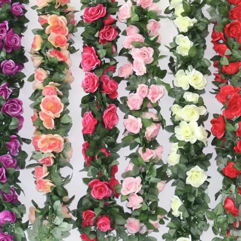 (F-X➤➤R> 2.3m Bunga Rambat Hias Rose Ornamen Tanaman Flower Bunga plastik Buatan Hias Dekorasi / Bun