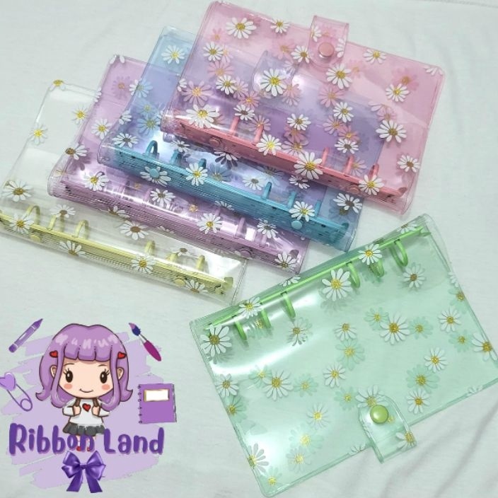 

[☎ F☞9P] A5 A6Binder Daisy Cover Ring Warna Big Print Daisy/ trending..!