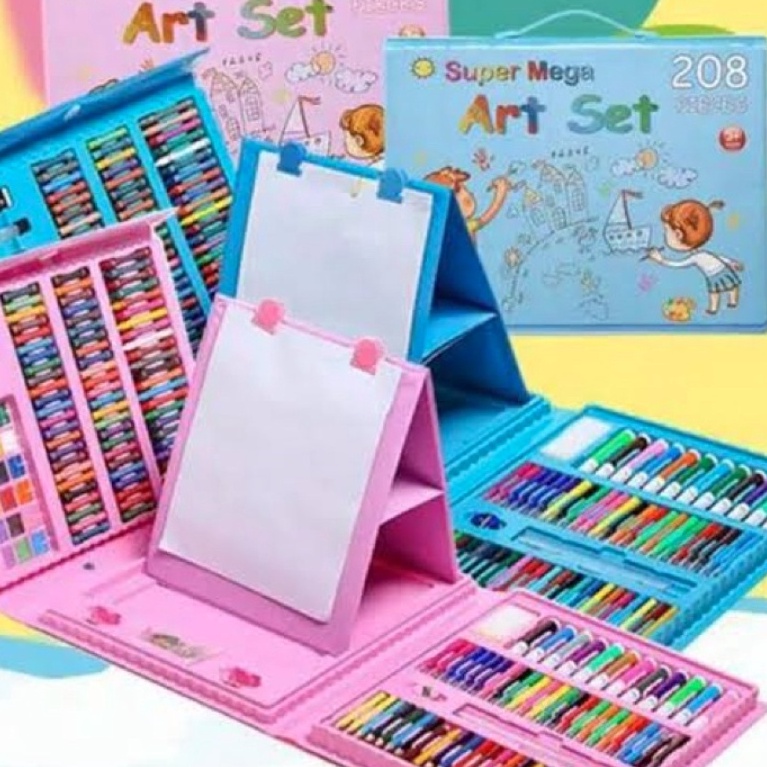 

[FX».2㊚] Crayon Set 208 Pcs Set Pensil Warna Menggambar Mewarnai Melukis Anak-Anak Krayon Cat Cair Pastel Koper Set Lengkap Kado Anak Colouring Gift Set CHOCHO 88 SHOPsuperr.keren..