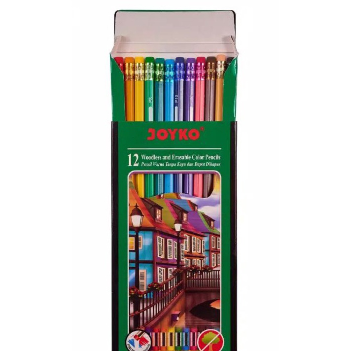 

[☆ W☞9M] Pensil Warna Joyko Bisa Dihapus 12 Warna/ terviiral..!