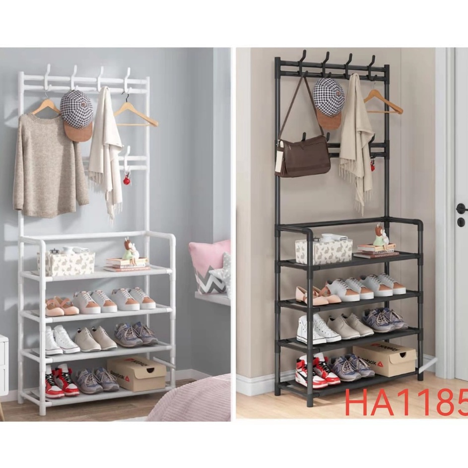 ★★ Jrf Rak Sepatu + Hanger Tas Topi / Stand Hanger Rak Sepatu Penyimpanan / Rak Sepatu + Stand Topi 