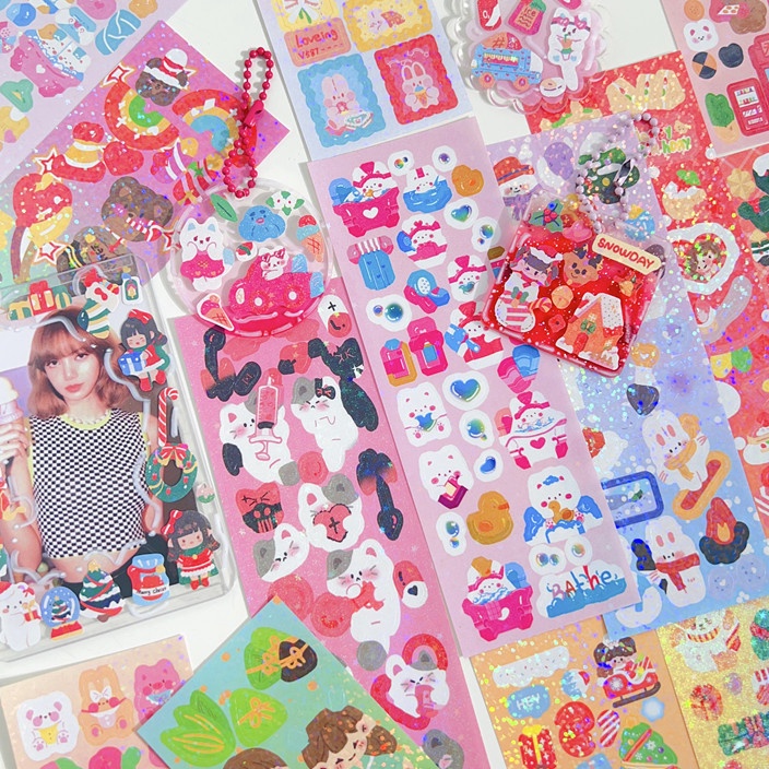 

(KB☼/V❤] 20lembar/40lembar/100lembar Berbagai Kartun Shiny Stiker Set Mahasiswa Hias DIY Bahan Stiker- pasti.dikirim..!