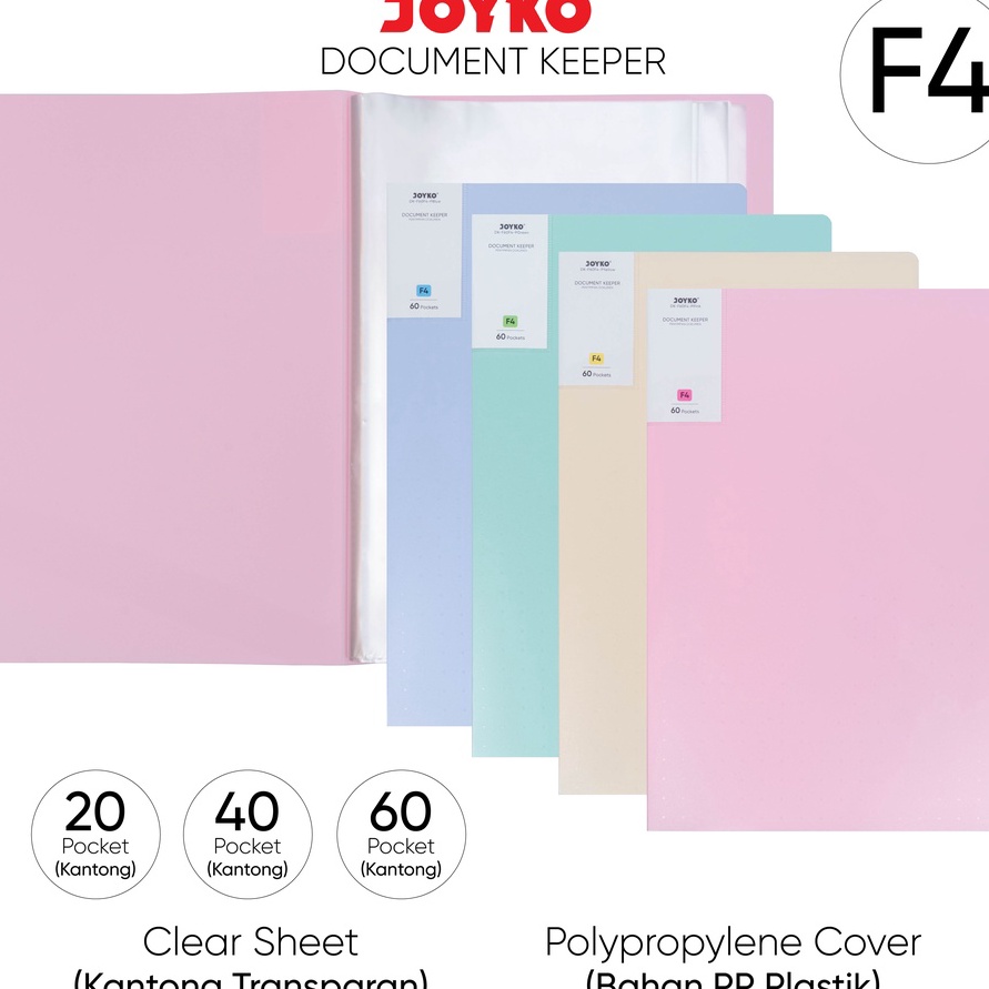 

[♪ V➤XK> Document Keeper Clear Holder Map File Dokumen Folder Joyko F4 Pastel/ siapp.dikirim..