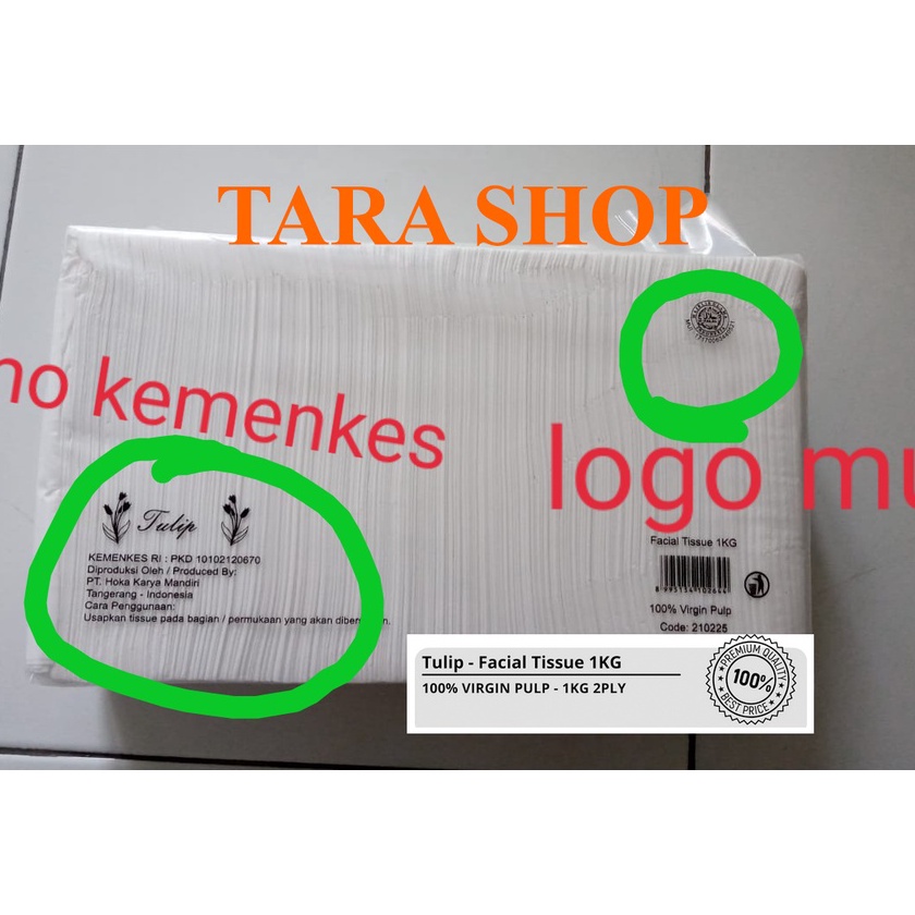 [N-X❦➲3> TULIP - Facial Tissue Wajah 1000 gr / 1 KG (2 ply) I Tisu Wajah- berkualiitas.!