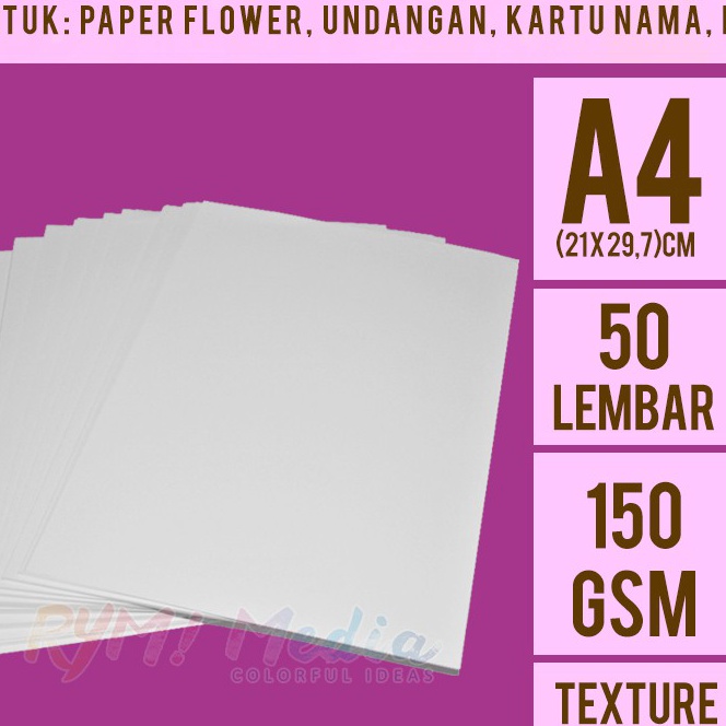 

[R☼M ♡A> Jasmine Putih Glitter 150 gsm A4 isi 50 lembar / Kertas Jasmin Paper Flower 150 gram- kekinian.