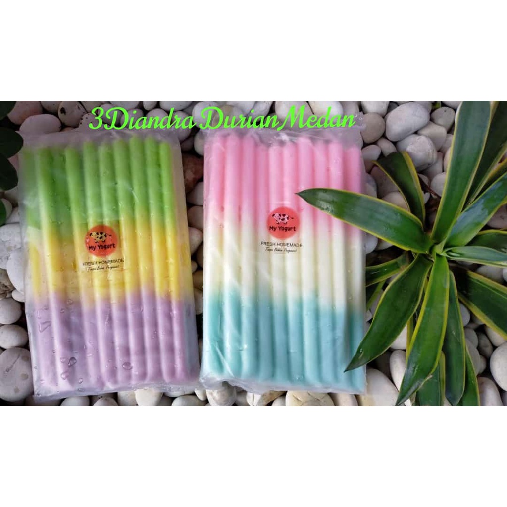 

yogurt pensil pelangi