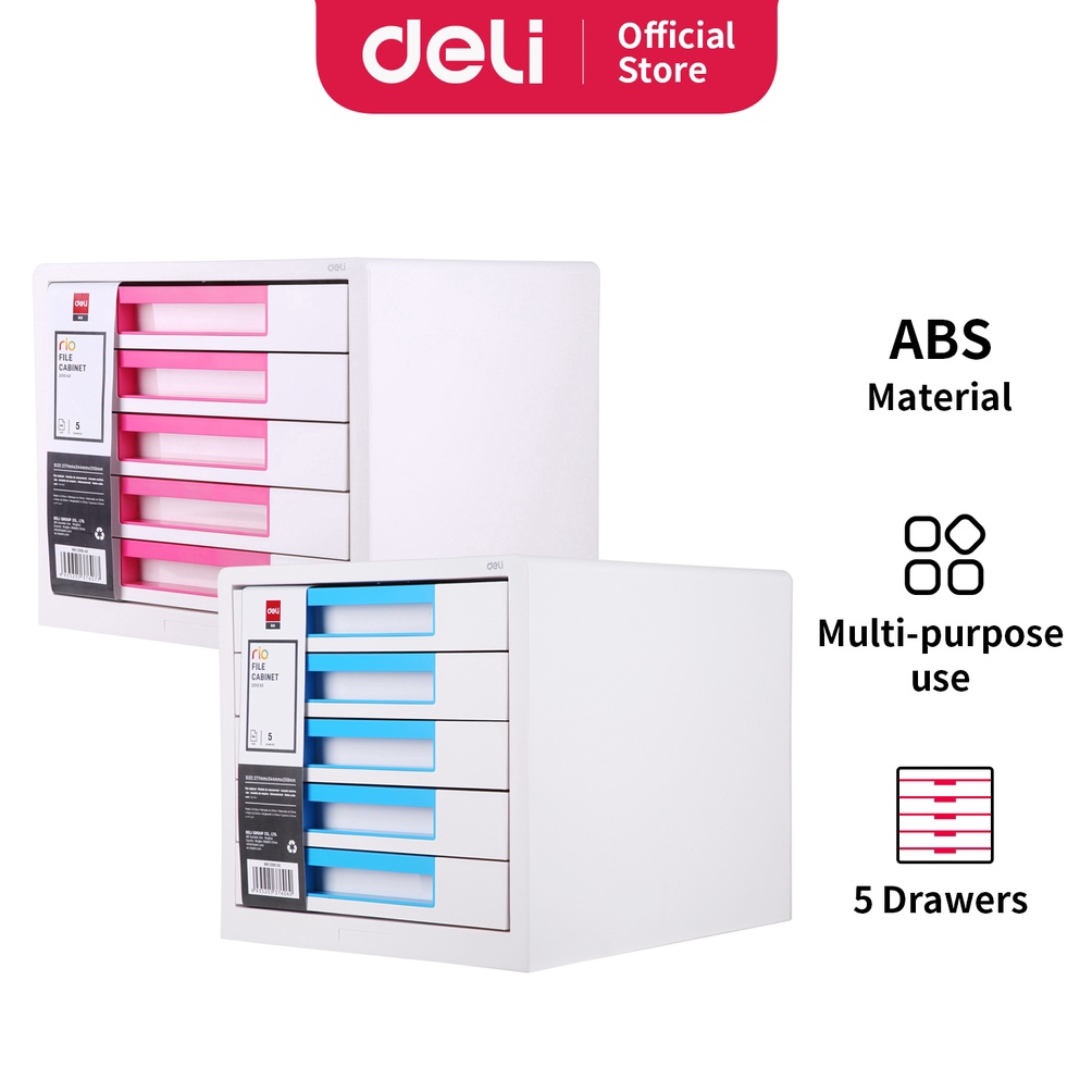 

Jaman Now.. Deli File Kabinet Biru/Pink, Bahan Plastik, 5 Ruang Penyimpanan 27,7x34,4x25,9cm EZ01033 EZ01043 IZZ