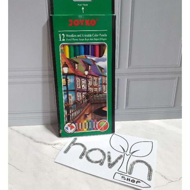

(S-X◆➲F] pensil warna 12 warna ukuran panjang bisa dihapus merek JOYKO CP-109/WOODLESS and ERASABLE/ top.produks.