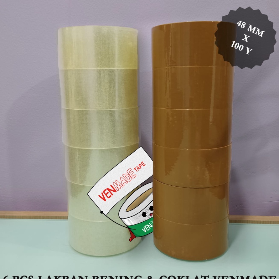 

[☑ O➤4B> 6 PCS LAKBAN COKLAT 48MM X 100Y !- muraah!