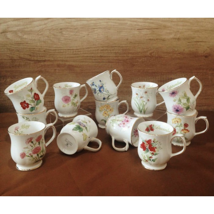 Monthly Ceramic Mug Cangkir Gelas Bulan Birthday St James