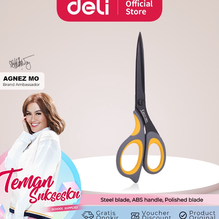 

[PROMO 4HDV] Deli Teflon Scissors / Gunting Teflon 210mm Anti Lengket Desain Ergonomis E77757 On Sale