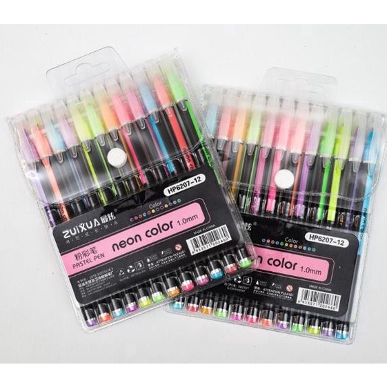 

Promo Semangat Pulpen Gel Neon Color / Pen Pastel Warna Warni 1 set 12 Warna / Glitter Pen Gel ICD