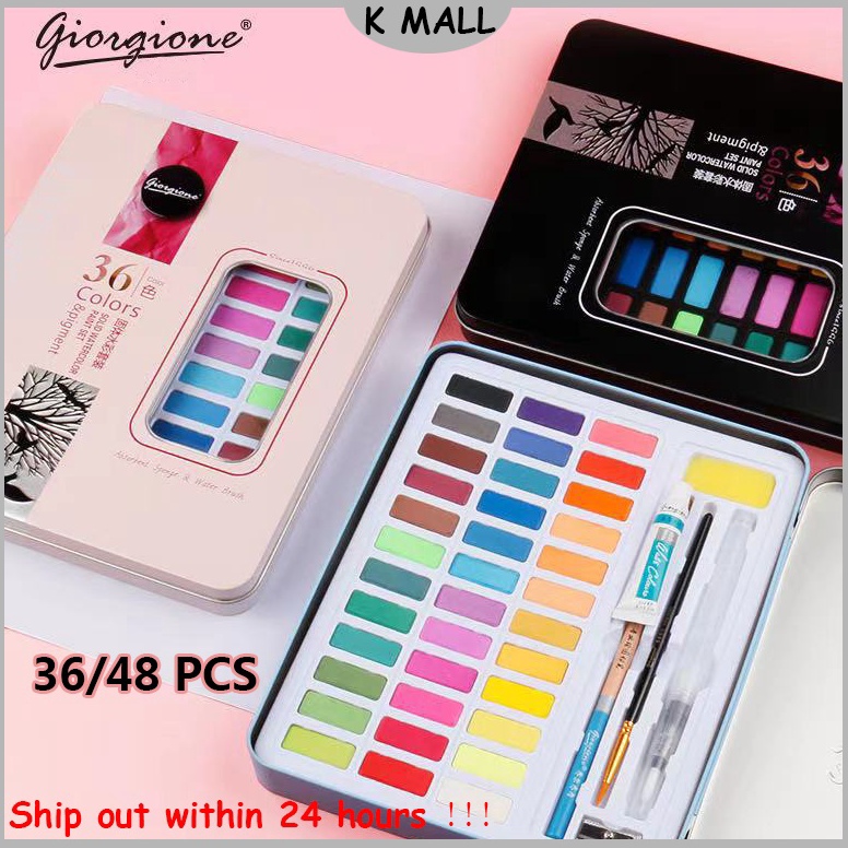 

IL44 Giorgione Cat Air Watercolor Set - 36/48 Warna Water Color Alat Cat Air Lukis Set (Termasuk kuas dan kertas gambar) wafe8