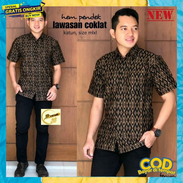 Pakean Ksmeja Batik Kmeja Lengan Panjang Keneja Cowo Kemwja Cowok Batikk Batik Buju Kameja Laki2 Mot