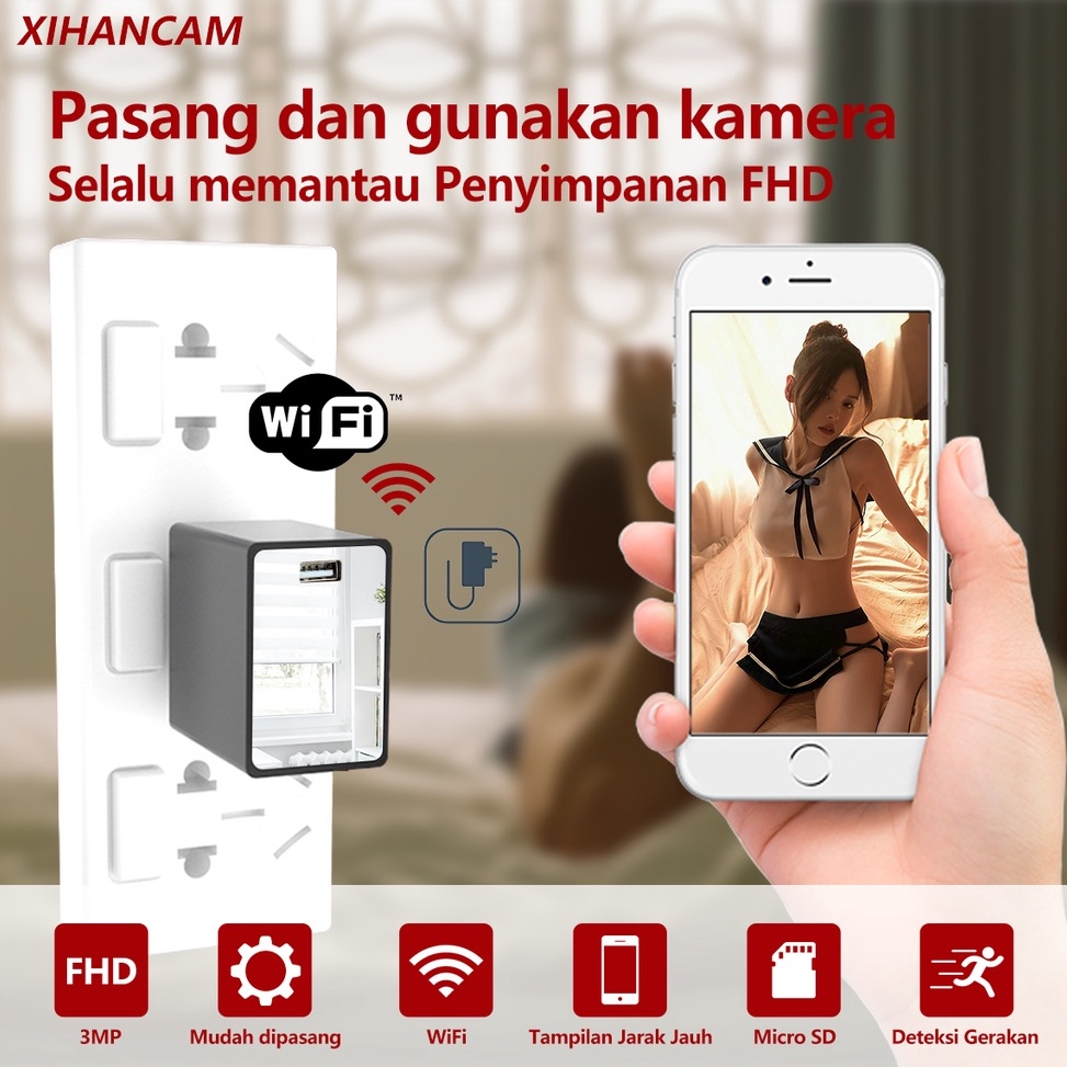 SIAP KIRIM XIHANCAM 3MP IP Camera Cctv Wifi Mini USB Charger Wireless Adaptor Kamera Pengintai Mini 
