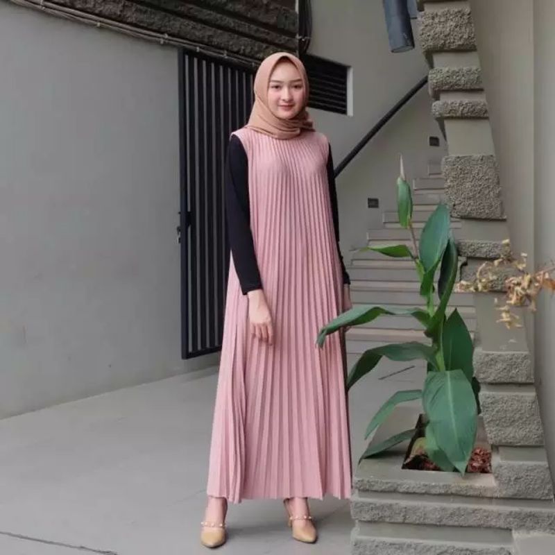 [COD] Gamis Plisket Premium / Gamis Muslimah Plisket Premium