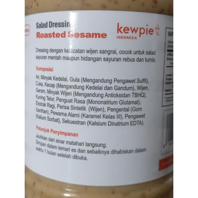 

jen Kewpie Salad Dressing Roasted Sesame 1 LTR HALAL Saus Wijen Saus Salad