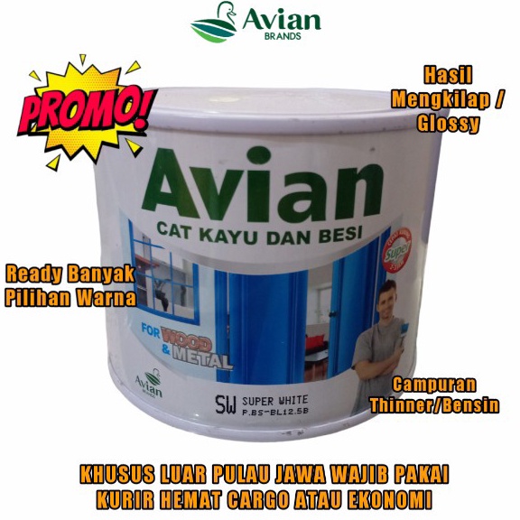 

Special Price Cat Kayu Besi Avian 0,45 lt /Cat Minyak Avian /Cat Avian High Gloss Enamel Must Get it